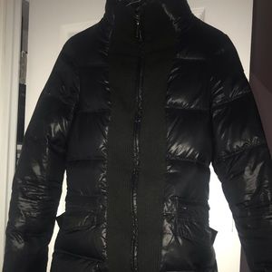 ALYSI shiny black puffy coat